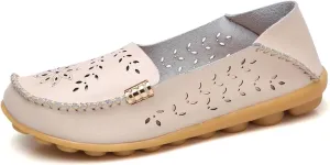 Comfort Loafers for Women Shoes Comfortable Casual Walking Boat Shoes Round Toe Non Slip Sandals Comfort Soft Sole Office Flat Loafer Cute Leather Walking Shoe