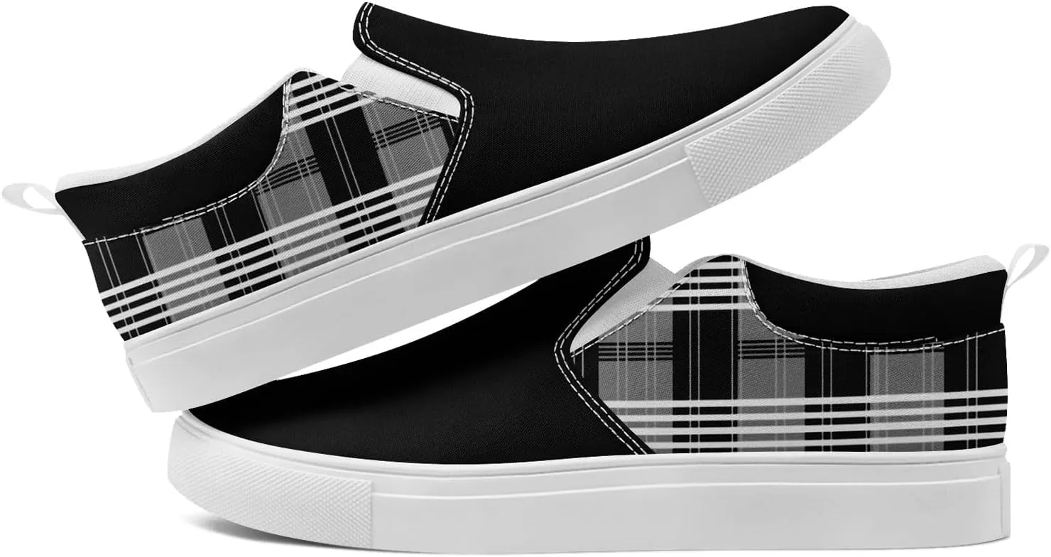 Custom Slip-On Sneakers for Men, Women's Comfortable Canvas Loafers Personalized Athletic Shoes Streetwear Footwear