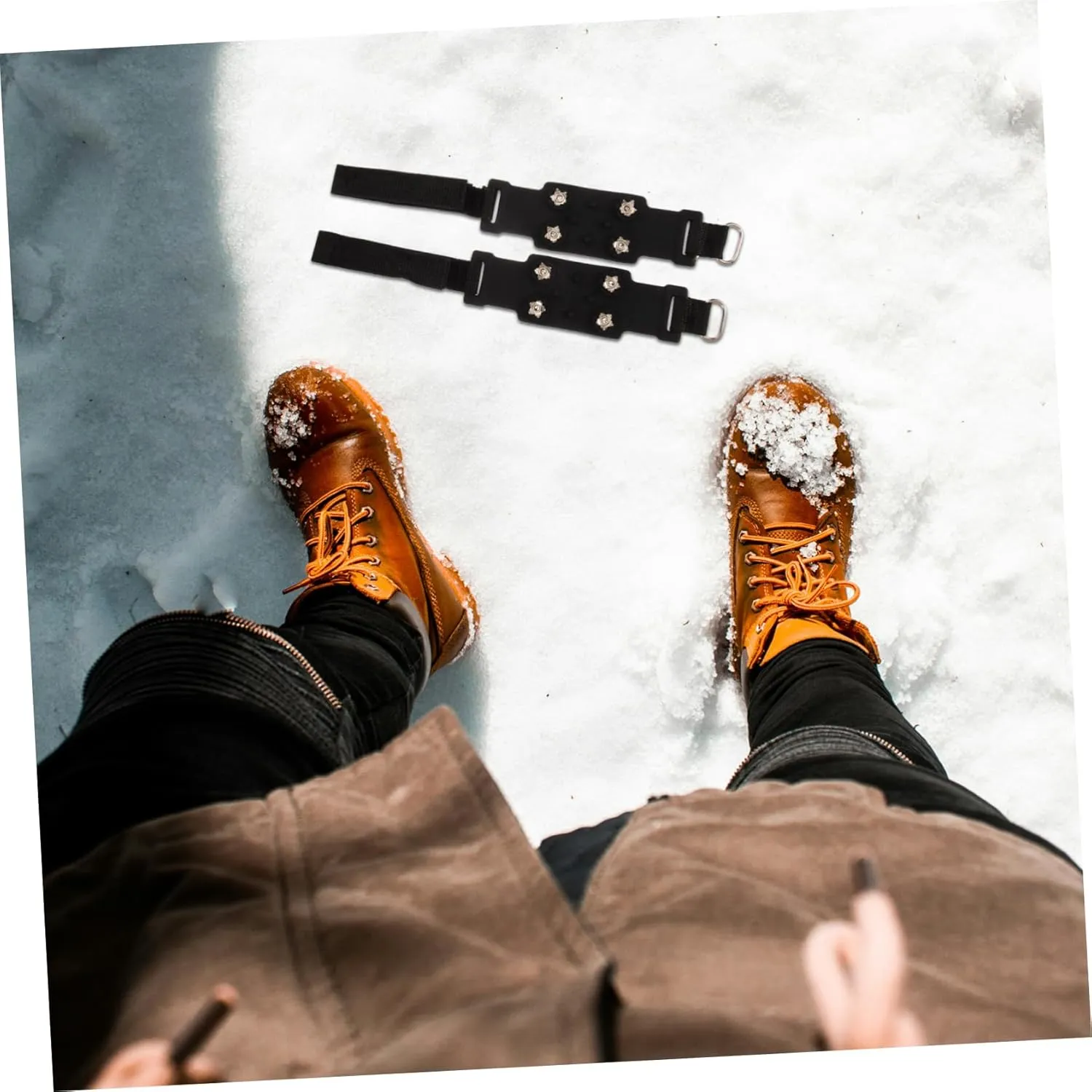 Outdoor Anti-Slip Shoe Covers Women Snow Shoes Tread Studs Cleat Boot Crampon Traction Winter Accessory
