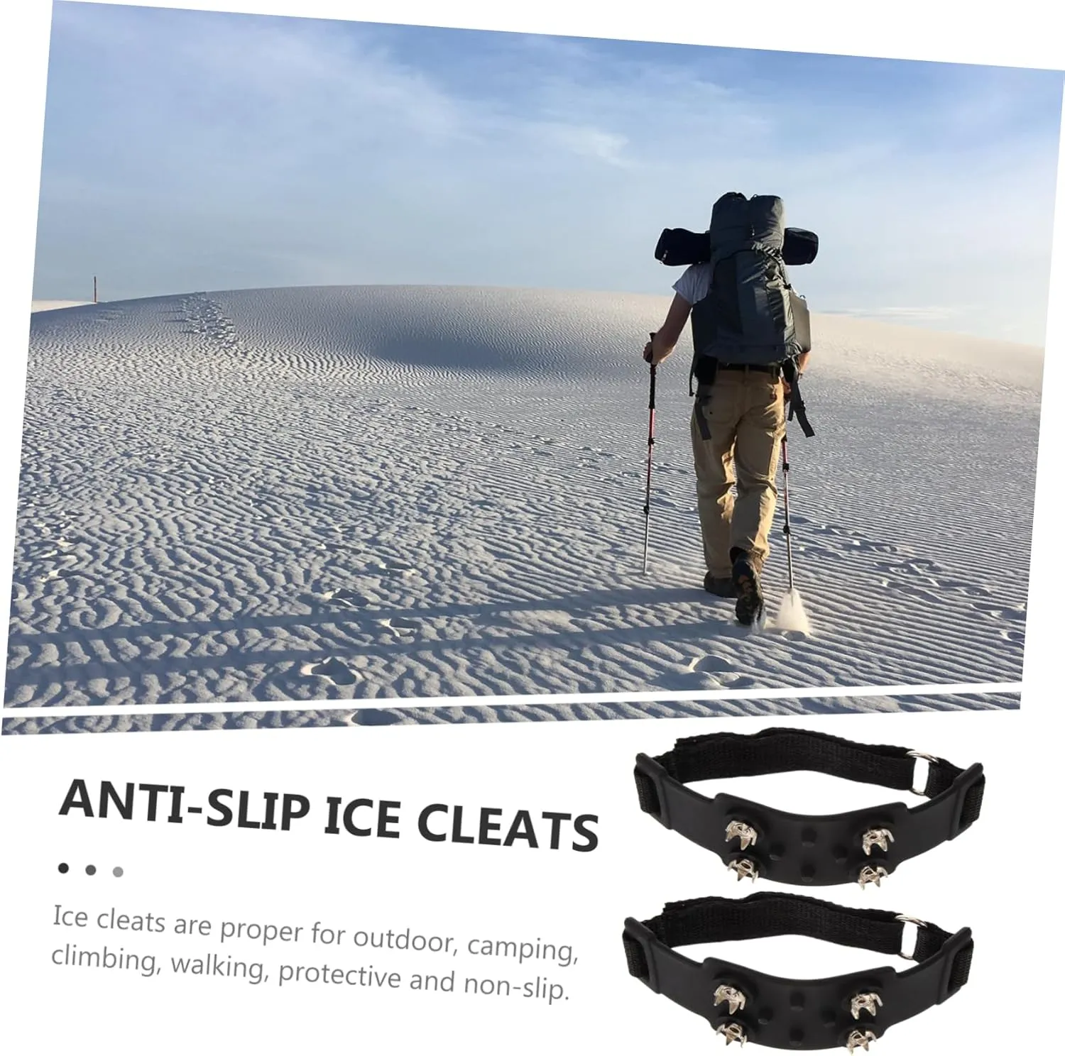 Outdoor Anti-Slip Shoe Covers Women Snow Shoes Tread Studs Cleat Boot Crampon Traction Winter Accessory