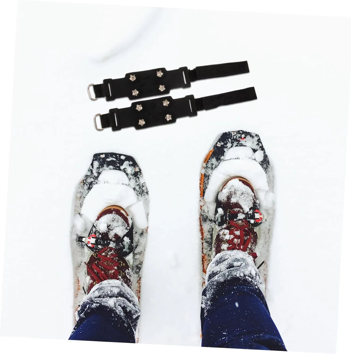 Outdoor Anti-Slip Shoe Covers Women Snow Shoes Tread Studs Cleat Boot Crampon Traction Winter Accessory