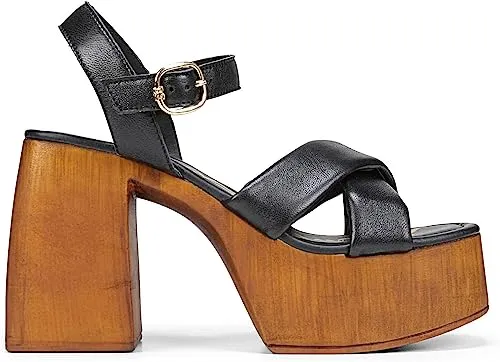 Sam Edelman Suzannah Black Ankle Strap Open Toe Block Heel Platform Sandals