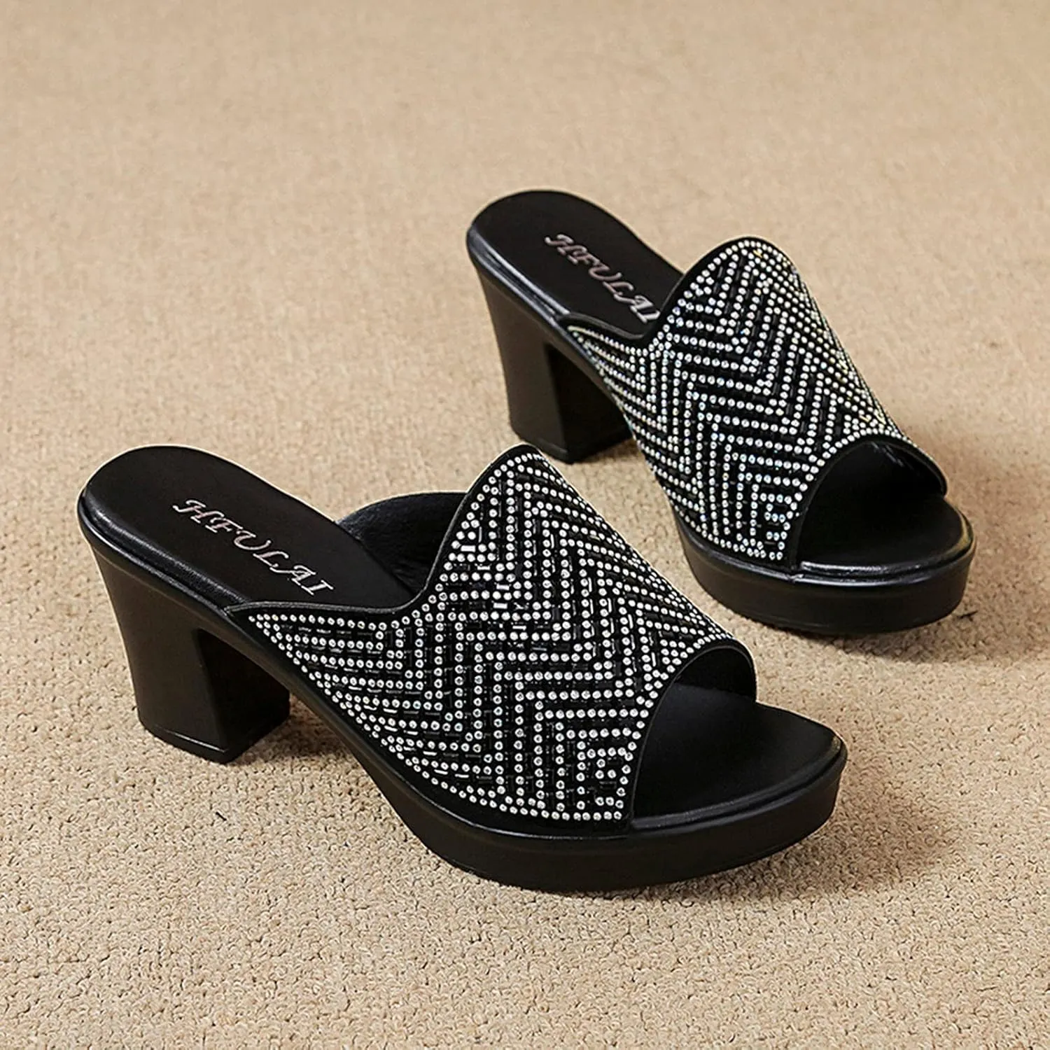 Sparkly Heels Sandals Womens Strappy Heels Dressy Women's Lace Up Low High Platform Stiletto Slingback Heel