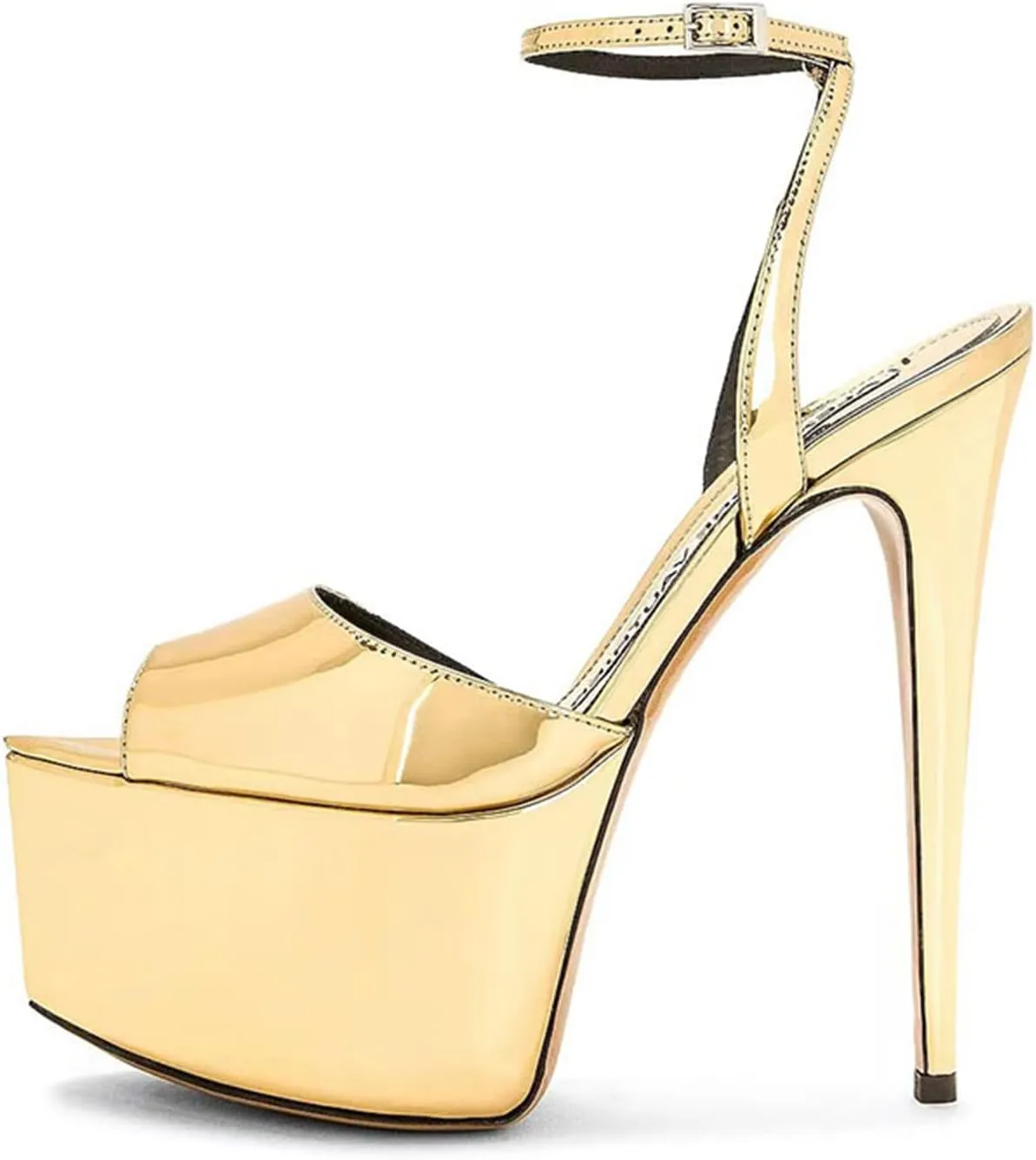 Sweet Women's Elegant Peep Toe Sandals, Sexy Fashion Gold High Heels for Banquet, Party And Fashion Show