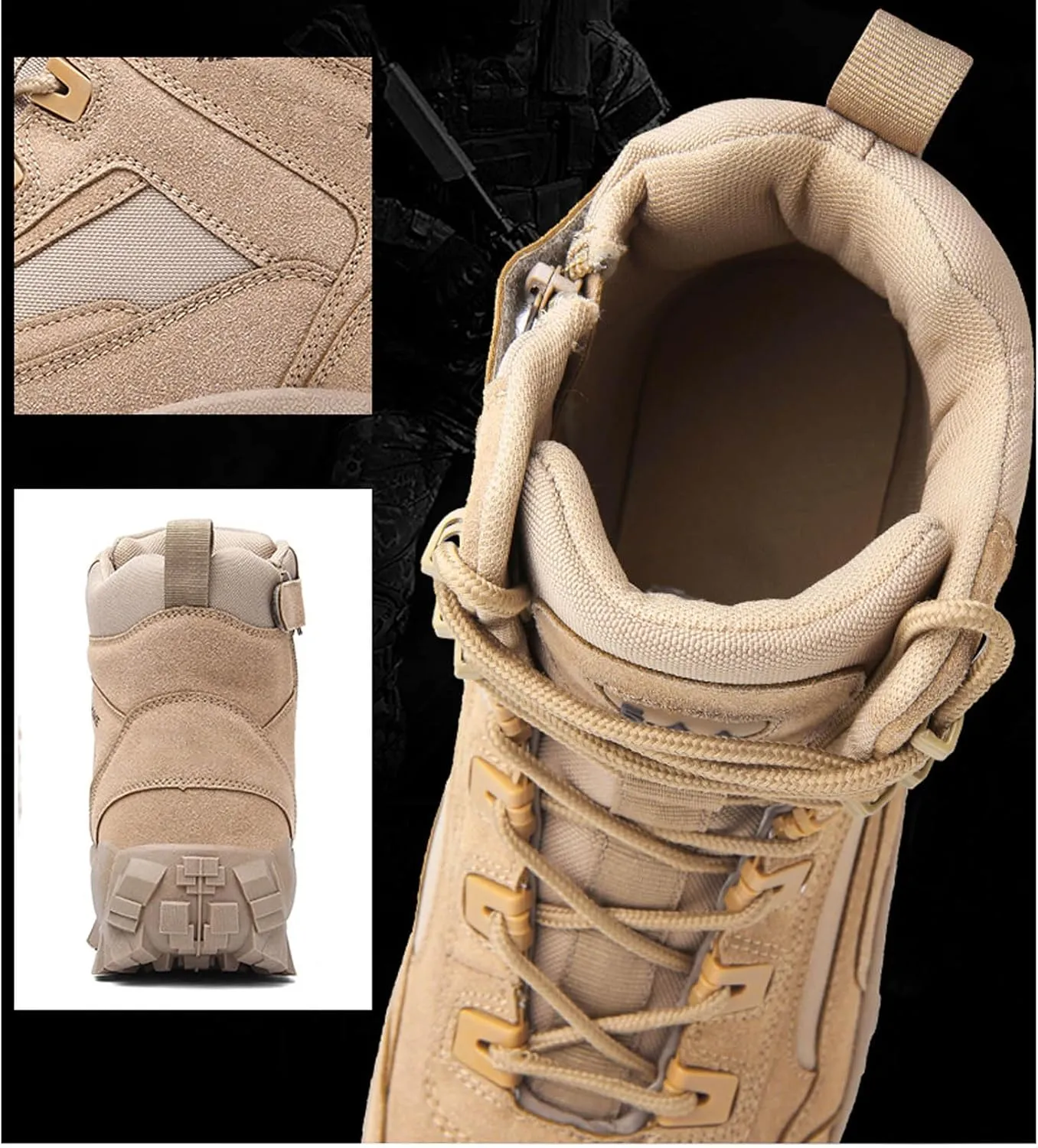 Tactical boots for men Lightweight combat Military Boots Leather Motorcycle Climbing Work shoes
