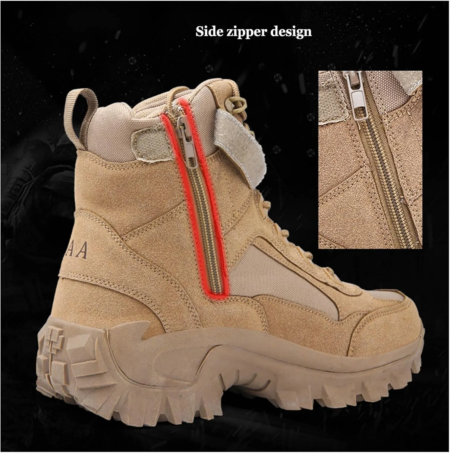 Tactical boots for men Lightweight combat Military Boots Leather Motorcycle Climbing Work shoes