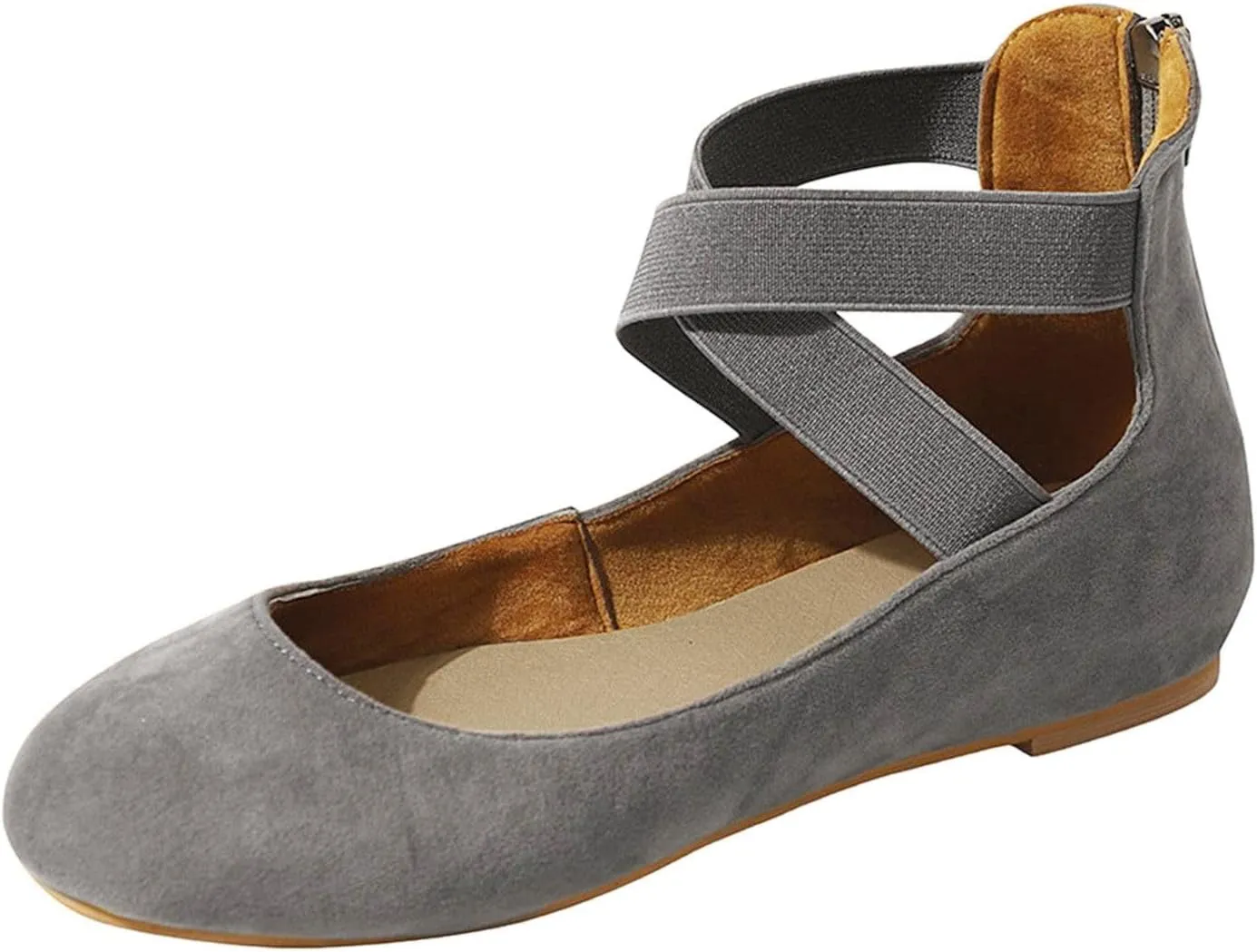 Womens Ballet Flats Shoes Elastic Ankle Strap Shoes Slip On Loafers Closed Toe Slingback Comfortable Fashion Dressy Shoe Dress Comfort Breathable Lightweight Fashion Casual Footwear