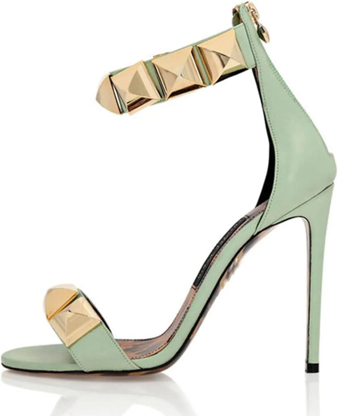 Women's Sexy Leopard Sandals with Back Zipper, Fashion Sweet Peep Toe High Heels for Banquet, Party And Fashion Show