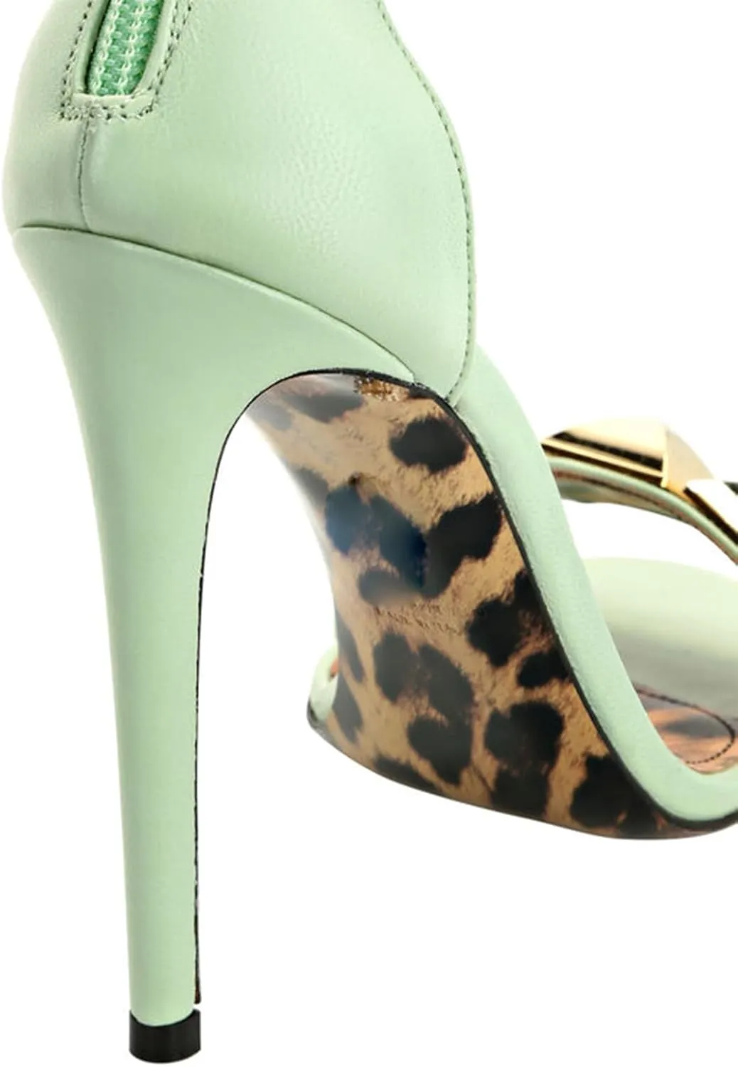 Women's Sexy Leopard Sandals with Back Zipper, Fashion Sweet Peep Toe High Heels for Banquet, Party And Fashion Show