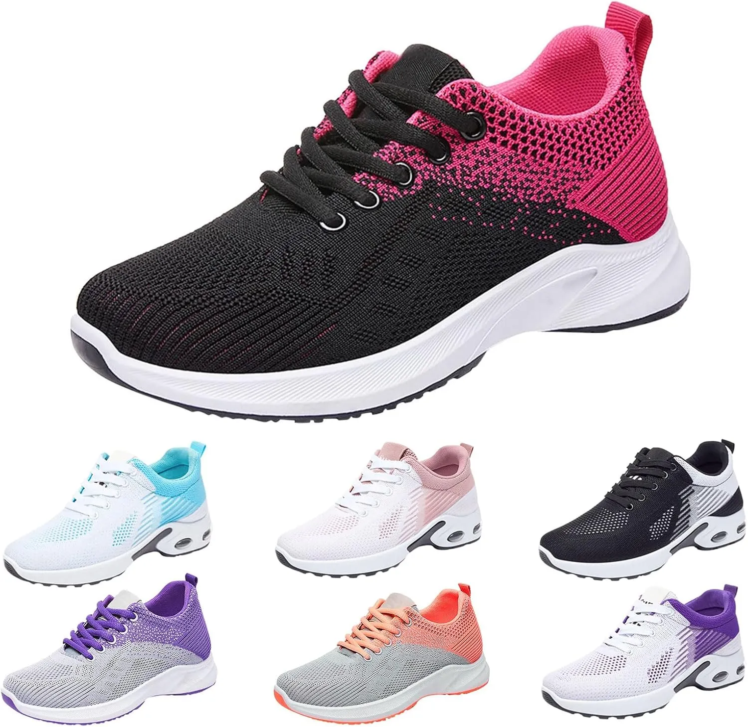 Work Out Shoes Gym for Women Comfortable Lace up Walking Shoes Lightweight Air Cushion Running Sneakers Arch Support Orthopedic Sneakers