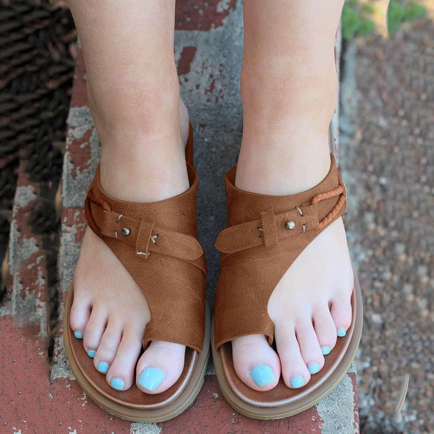 ZWRXW Womens Sandals Cork Footbed Slide Sandal with Adjustable Buckle Comfortable Summer Outdoor Sandals Beach Walking Slippers Lightweight Dressy Flip Flops Footwear for Vacation Travel