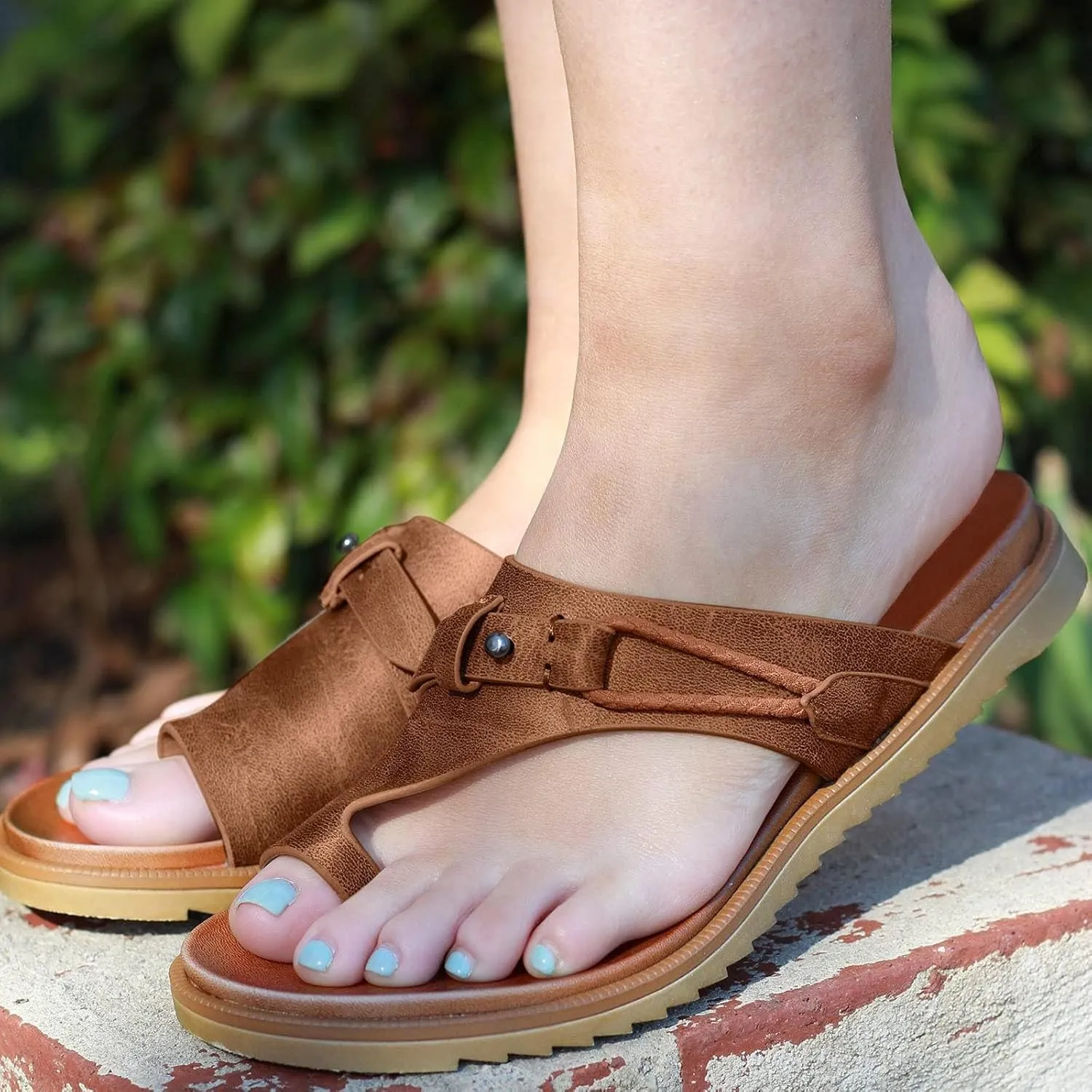 ZWRXW Womens Sandals Cork Footbed Slide Sandal with Adjustable Buckle Comfortable Summer Outdoor Sandals Beach Walking Slippers Lightweight Dressy Flip Flops Footwear for Vacation Travel